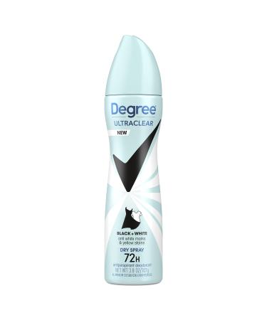Degree UltraClear Antiperspirant Deodorant Dry Spray Anti White Marks and Yellow Stains Black+White Deodorant for Women 3.8 oz Fresh 3.8 Ounce (Pack of 1)