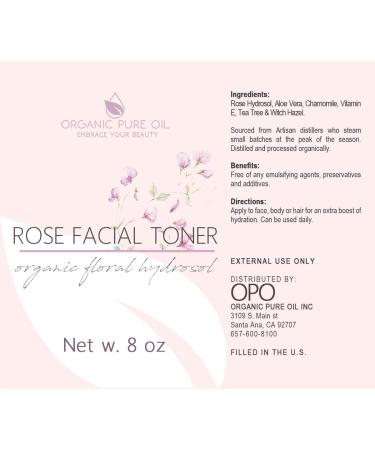 Buy OPO Rose Water Facial Toner Spray - 100% Natural Bulgarian Rosewater with Aloe & Tea Tree Hydrating & Rejuvenating Face Mist (8 oz) - No Alcohol International Shipping Available - Buy Online on SooperMarket.com