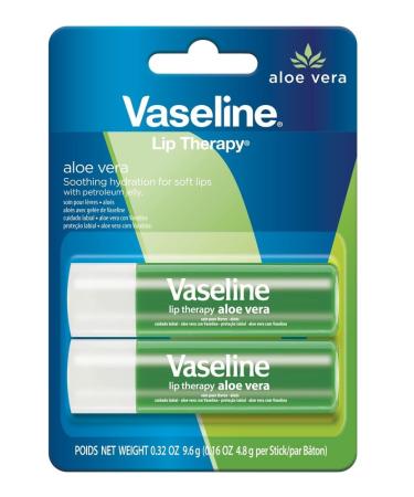 Unilever Vaseline Lip Therapy Aloe Care 2x4.8g 2 count