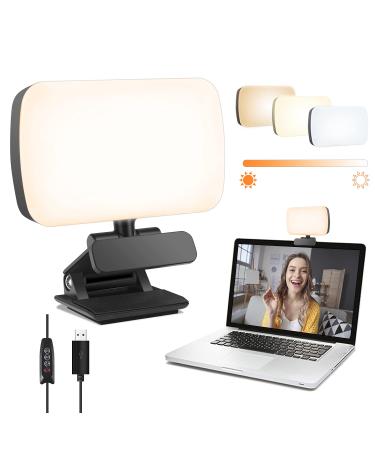 Video Conference Lighting, Webcam Lighting for Remote Working, Zoom Lighting for Laptop/Computer, Zoom Calls, Live Streaming, Self Broadcasting, Video Light for Zoom Meeting with Sturdy Clip