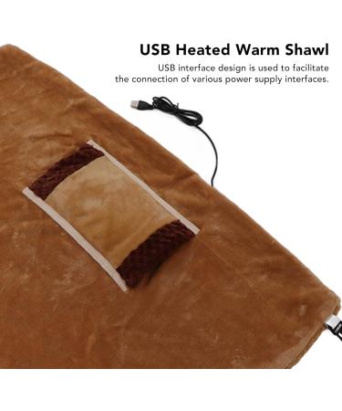 Heated Warm Scarf - 5V Low Voltage USB Flannel Heating Blanket for Home & Office - Safe & Multifunctional | Brown - Buy Online on SooperMarket.com