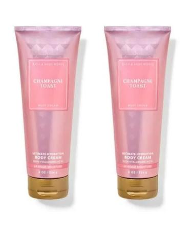 Bath and Body Works Gift Set of of 2 - 8 oz Body Cream - (Champagne Toast) 2 Ounce
