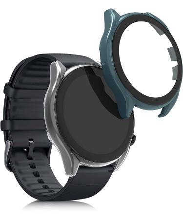 kwmobile Cover Set for Huami Amazfit GTR 3 / GTR 3 Pro - Tempered Glass and Plastic Frame - Green/Transparent - Buy Online on SooperMarket.com