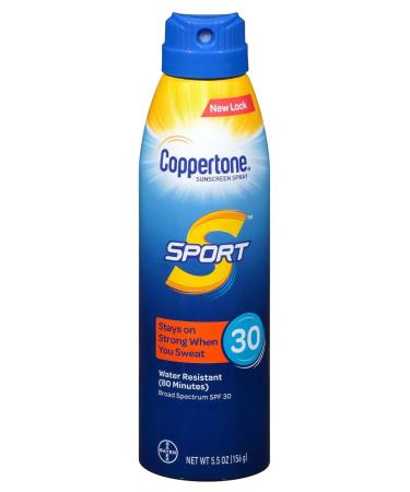 Coppertone Continuous Spf30 Spray Sport 5.5 Ounce (162ml) (3 Pack)