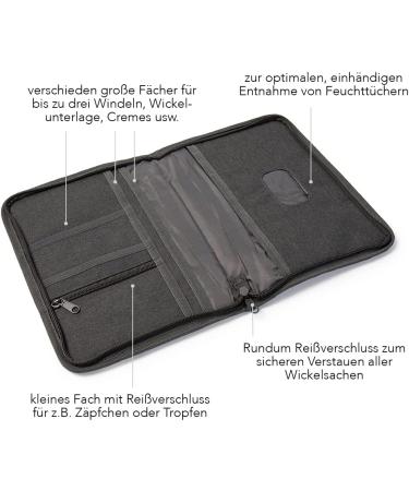 Luxdag Changing Bag with Zip - Stylish Dark Gray Diaper Bag for On-the-Go - Compartments for Diapers & Wet Wipes - International Shipping Available - Buy Online on SooperMarket.com