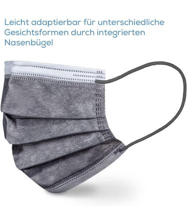 Beurer MM 15 Type IIR Medical Face Mask - 3-Layer Protection Heat Absorbing Gray - 10 Pieces | Made in EU International Shipping - Buy Online on SooperMarket.com