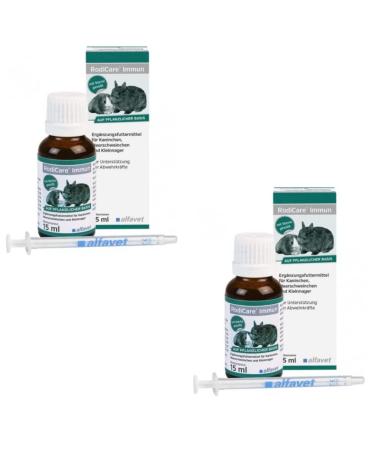 Alfavet Rodicare Immune double pack immunism for rabbits guinea pigs and small rodents supplementary feed 2 x 15ml dosing syringe