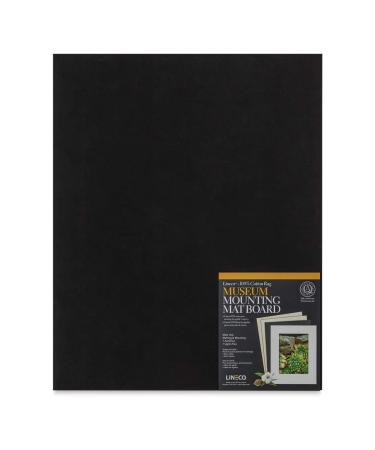 Lineco Cotton Rag Museum Mounting Boards - Pkg of 25  Black  11 x 14