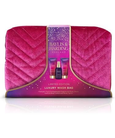 Baylis & Harding Midnight Fig & Pomegranate Deluxe Wash Bag Gift Set - Vegan Friendly - Buy Online on SooperMarket.com