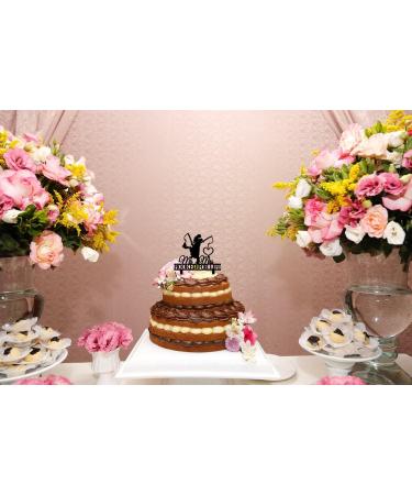 Funny Fishing Wedding Cake Topper - HOOKED FOR LIFE - Groom Hugging Bride Fishing Couple Cake Topper Mr&Mrs Wedding Cake Topper (Fishing Couple) - Buy Online on SooperMarket.com