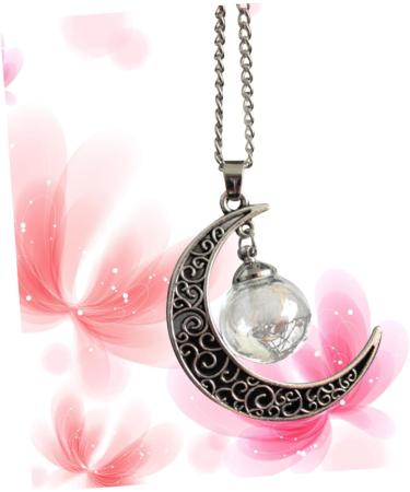 FOYTOKI Necklaces Women Chain Moon Necklace Women Necklace Dandelion Necklace Miss Jewelry Dried Flowers - Buy Online on SooperMarket.com