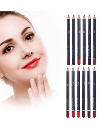 Buy Long Lasting Lipstick Pen Set - 12 Colors Eyeliner & Lip Liner Pencil for Women & Girls - No Irritation | International Shipping - Buy Online on SooperMarket.com
