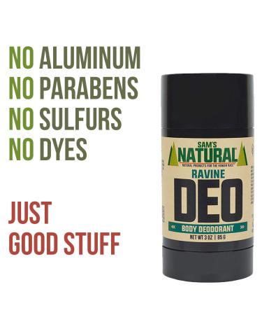 Sam s Natural Deodorant - Ravine - Holiday Gifts - Stocking Stuffers - Aluminum Free DEO - No phthalates parabens sulfates or dyes - For Men Women Unisex - Vegan Cruelty Free - 3 oz - Buy Online on SooperMarket.com