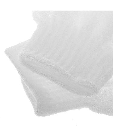 Exfoliating Peeling Bath Gloves - White 1 Pair (2 Pieces) for Spa-Like Skin Care | Fast International Shipping - Buy Online on SooperMarket.com