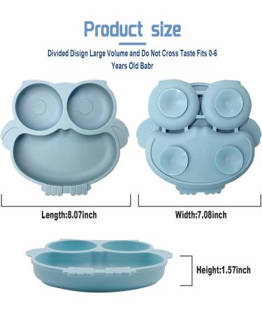 BPA-Free Silicone Baby Suction Plate for Toddlers - Dishwasher & Microwave Safe - Blue - Buy Online on SooperMarket.com