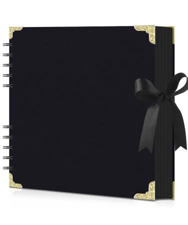 10 x 10 Inch DIY Scrapbook Album Black  80 Pages Photo Album Hardcover Kraft  Scrap Book for Family Albums  Memory Book  Wedding  Anniversary Baby First  Black Paper Scrapbooking Albums 10x10in 80 Pages Black Cover with ...