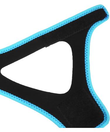 Adjustable Anti-Snoring Chin Strap - Black with Sky Blue Trim - Stop Snoring & Improve Sleep Quality - Buy Online on SooperMarket.com
