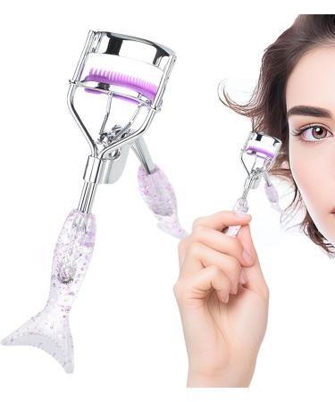 Veeteah Eyelash Curlers for Makeup | Small Fish Tail Shape Eye Curler with Comb Teeth Ergonomic Portable Makeup Supplies Beautiful Eyelash Tools for Girls Women Females Ladies A4 Chrome Plated With Purple Comb Purple Mermaid - Buy Online on SooperMarket.com