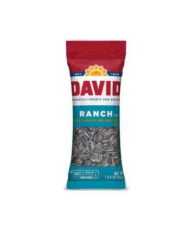 DAVID SEEDS Roasted and Salted Ranch Sunflower Seeds, 1.625 oz, 12 Pack