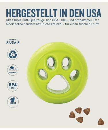 Outward Hound Planet Dog Orbee-Tuff Nooks - Paw Print Dog Treat Toy - Green (Compatible with Snoop) - International Shipping Available - Buy Online on SooperMarket.com