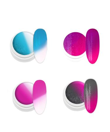 KM-Nails Thermogel Set UV and LED curing with 4 top colors 5ml each made in Germany