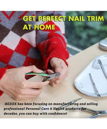 BEZOX Portable Nail Clipper - Surgical Stainless Steel Toenail Clippers for Thick Nails - Rainbow Finish - Buy Online on SooperMarket.com