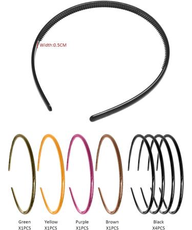 8 Tooth Comb Hair Bands (5mm Multicolor) Non-Slip Hair Bands Plastic Hair Bands Suitable For Hair Decoration Unisex - Buy Online on SooperMarket.com