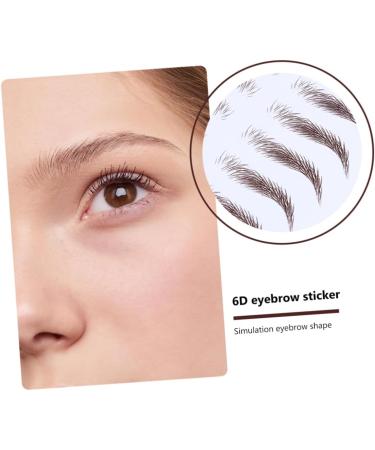 Baluue 4pcs Eyebrow Stickers False Eyebrows Dark Brown Hair Like Eyebrows Water Transfer Paper with Soy Ink - Buy Online on SooperMarket.com