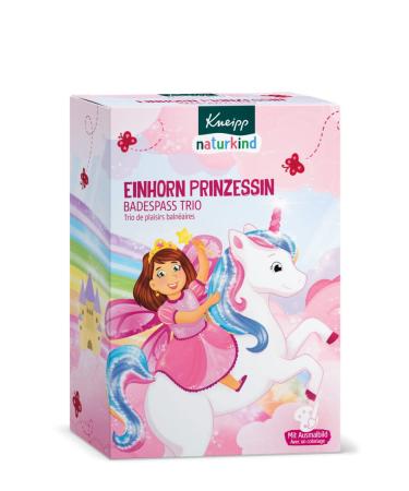 Kneipp Natural Child Einhorn Princess - 1x sparkling pool one horn paradise (85g) crackling bathing crystals Einhornstaub (60g) & foam bathroom sea princess (40ml) - Fun & care for children