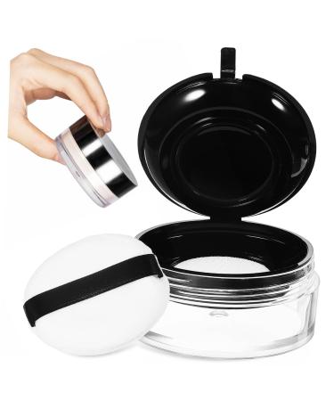 BELLIFFY Travel Powder Containers Powder Container with Puff Body Powder Container Portable Travel Size Container Loose Powder Containers Puff Powder Applicator Small Powder Puff