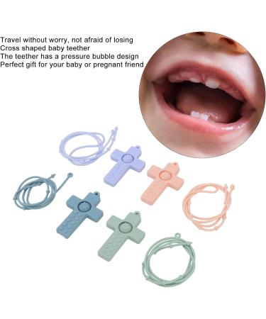 Hztyyier 4 PCS Baby Teether Set - Cross Design Silicone Chew Toys with Lanyard | Perfect Newborn Gift - International Shipping Available - Buy Online on SooperMarket.com