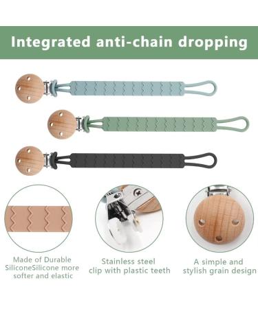 Buy Silicone Pacifier Chain 2-Pack for Boys & Girls | Durable & Flexible Clips in Purple & Pink - Buy Online on SooperMarket.com