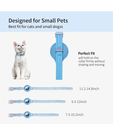 Buy Kocnydey Reflective Airtag Cat Collar - Adjustable Anti-Wing Collar for Cats & Small Dogs (M 28-37cm) - Blue - Buy Online on SooperMarket.com