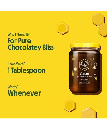 Beekeeper's Naturals Superfood Honey Cacao 17.6 oz (500g) | Organic & Nutrient-Rich Delight - Buy Online on SooperMarket.com