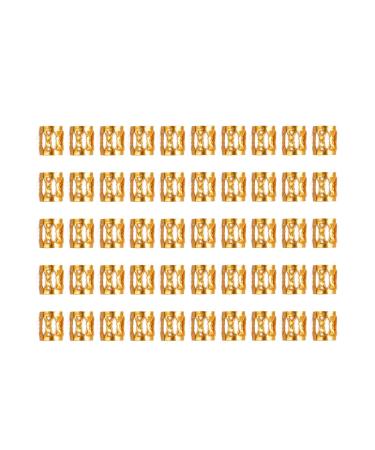 50 Pcs Dreadlocks Beads Aluminum Dread Locks Metal Cuffs Braids Accessories for Women and Girls Braiding Hair Jewelry ( Gold ) 50 Pcs Gold