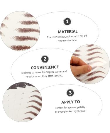 Gogogmee 4 Sheets Waterproof Eyebrow Stickers Eyebrow Tools 4d Artificial Eyebrow Tattoos Cosmetic 6d Hair 21x14.8cm Brown - Buy Online on SooperMarket.com
