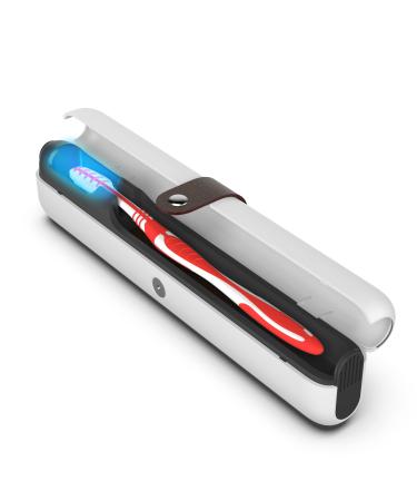 FRONT ARCH UV Toothbrush Sanitizer and Holder - Portable Toothbrush Holder Sanitizer, Toothbrush Cleaner Sanitizer UV, Toothbrush Sterilizer with UV Light, Sanitizing Toothbrush Holder