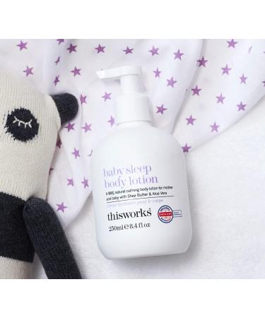 This Works Baby Sleep Body Lotion 250 ml - Body Lotion for Infants 6+ Months with Soothing Shea Butter and Aloe Vera - Body Moisturiser Infused with Calming Lavender Camomile and Lemon Balm - Buy Online on SooperMarket.com