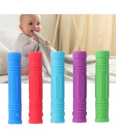 Alomejor 5Pcs Baby Teether Silicone - Safe Soft Grip Teething Sticks & Pencil Holders for Baby Strength Training - Buy Online on SooperMarket.com