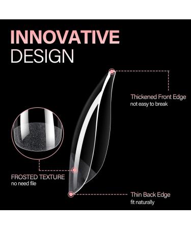 AILLSA Ballerina Nail Tips - Half Matte Soft Gel Full Cover False Nails - 360PCS Short Ballerina, 12 Sizes - DIY Valentine Gift - Buy Online on SooperMarket.com