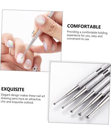 DOITOOL 10 Pcs Nail Art Drill Pen Glitter Gel Nail Molding Gel Nail Drill Point Pen Dotting Tools for Nails Nail Gel Polish Practical Manicure Tool To Rotate Stainless Steel Glue Pen Alloy - Buy Online on SooperMarket.com