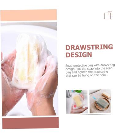 Healeved 8 Pcs Foaming Net Foam Soap Body Exfoliator Soap Sack Saver Pouch Net Bag for Soap Pe White - Buy Online on SooperMarket.com
