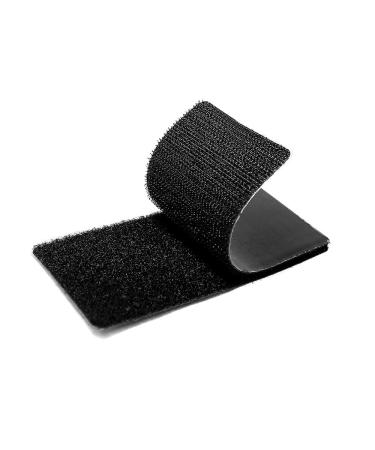 Strenco 2 x 4 Inch - Hook and Loop Strips with Adhesive - 15 Sets - Square - Heavy Duty Tape - Black Sticky Back Fastener