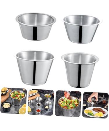 MAGICLULU 4pcs Stainless Steel Sauce Cup Salad Dressing Cruet Reusable Sauce Cups Stainless Steel Container Small Condiment Cups Stainless Steel Sauce Jug Sauce Bowl Pot Tomato Measuring Cup - Buy Online on SooperMarket.com