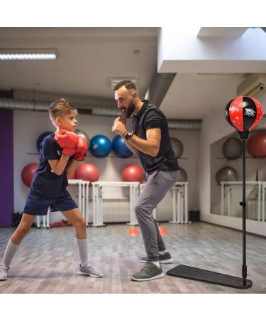 Costzon Punching Bag with Stand - Height Adjustable Reflex Bag with Boxing Gloves, Hand Pump - Freestanding Boxing Set for Adults, Teens, and Kids - Speed Training, Fitness, Stress Relief, Exercise - Buy Online on SooperMarket.com