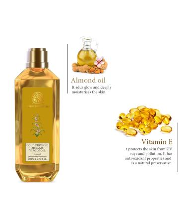 Buy Forest Essentials Organic Cold Pressed Virgin Almond Oil - 200ml | Premium Natural Skincare for All Skin Types - International Shipping Available - Buy Online on SooperMarket.com