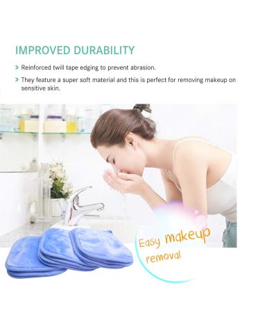 KODAMO Reusable Makeup Remover Cloth 6 x 6 in 12 Pack - Eco-friendly Microfiber Towel for All Skin Types - Washable Facial Cleansing Cloth with Laundry Bag (Blue) - Buy Online on SooperMarket.com