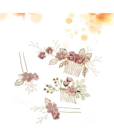 Toyvian 4pcs Wedding Hair Accessories Bridal Hair Comb Pearl Hair Accessories Bridal Hair Clip Wedding Hair Comb Clip Floral Girls Bridal Hair Accessories Rhinestone Hair Piece (Pink) - Buy Online on SooperMarket.com