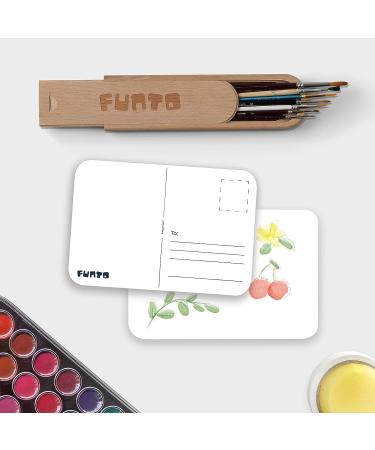 Funto Blank Watercolor Paper Postcards - 50 Cards 4x6 140lb/300gsm | Acid-Free Heavyweight Art Paper for Watercolor Journal, Thank You Notes & Greeting Cards - Buy Online on SooperMarket.com