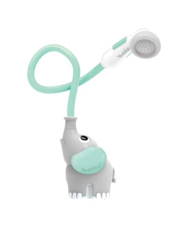 Yookidoo Baby Bath Shower Head - Elephant Water Pump with Trunk Spout Rinser - Control Water Flow from 2 Elephant Trunk Knobs for Maximum Fun in Tub or Sink for Newborn Babies (Turquoise)